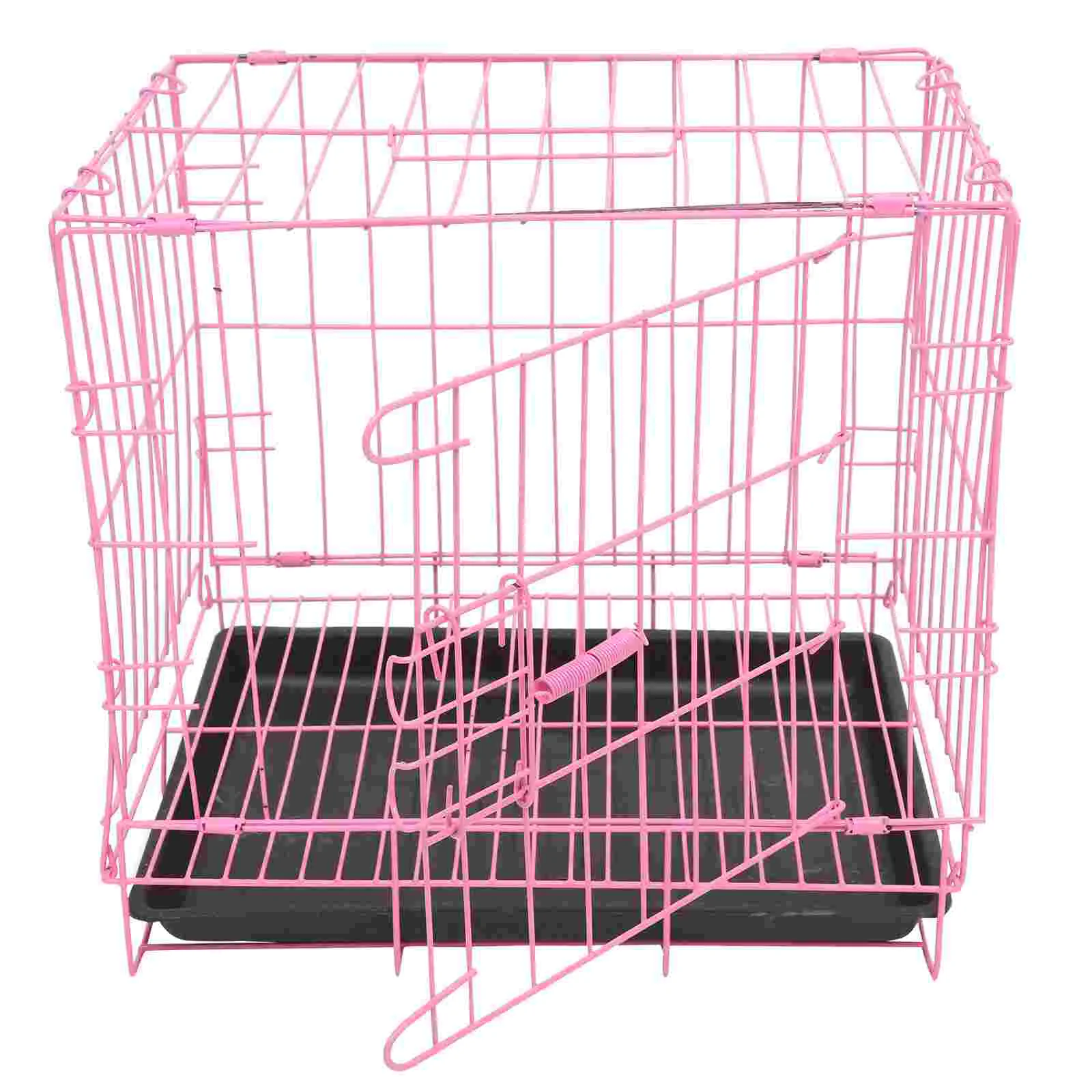

Folding Metal Crates, Kennel Travel Crate Metal Wire Crate Cage with Tray ( 35 x 26 x 34cm )