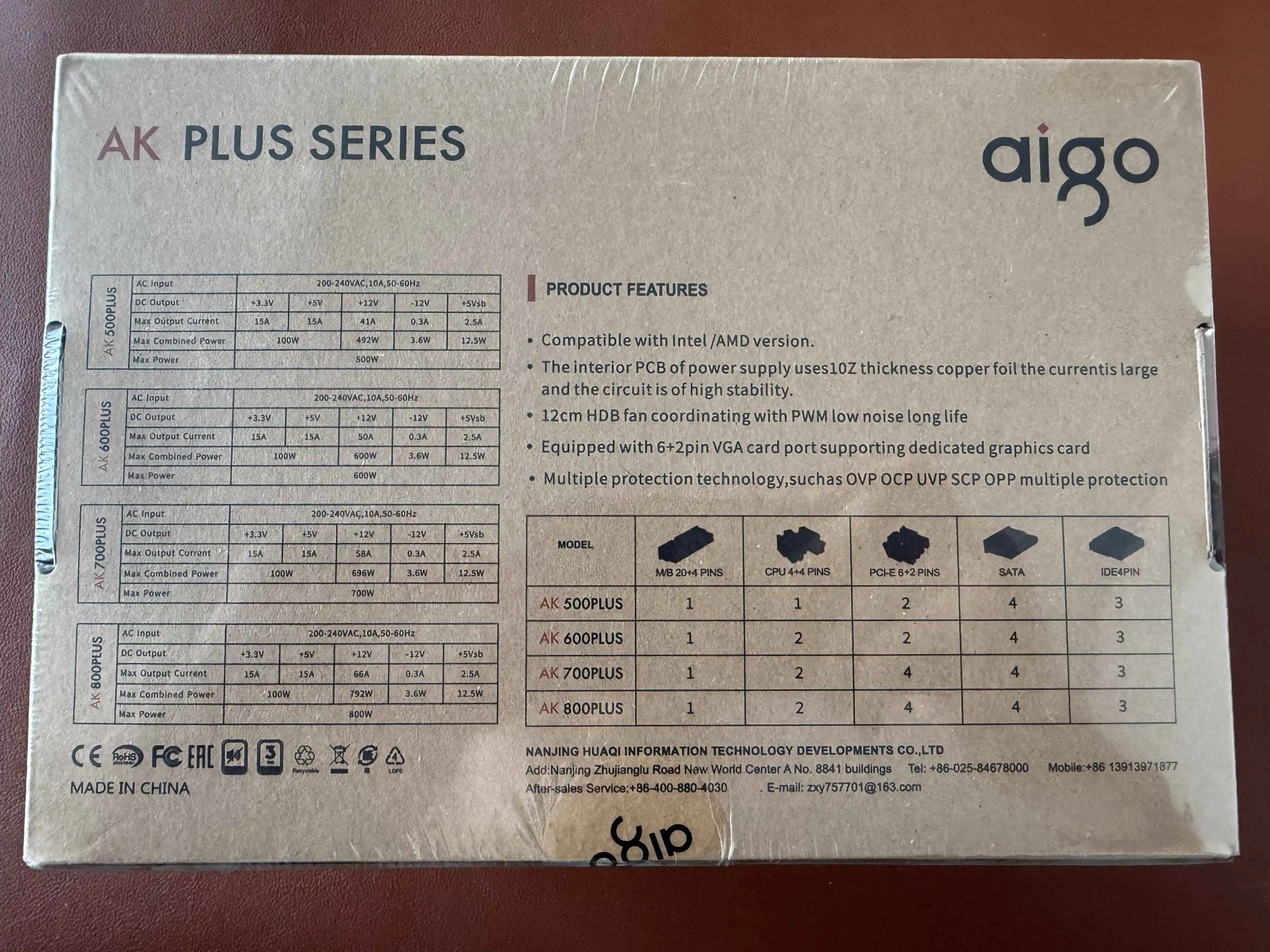 Aigo AK PC PSU Power Supply Unit 500W 600W 700W 800W 1000W Gaming 120mm RGB Fan 220V ATX Desktop computer Power Supply for BTC 11 S84f51d18e46e4fd38a8c61a1738dcb76o