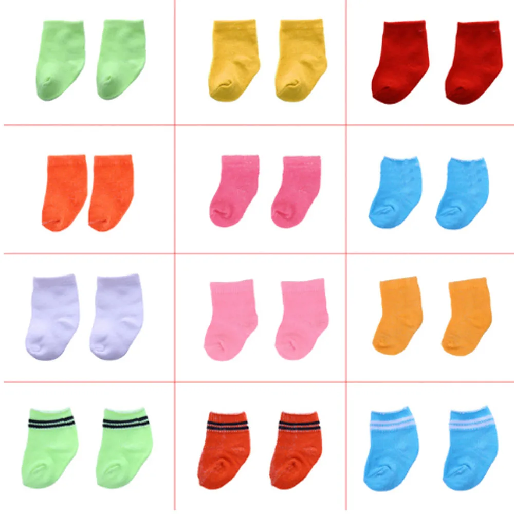 Solid Color Knitted Socks For 18-inch American Doll 43cm Doll Doll Accessories