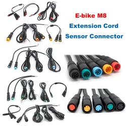 Signal Speed Sensor Extension Cable M8 E-bike Line 2 3 4 5 6 8 Pin Electric Bicycle Waterproof Joint Plug male female Connector