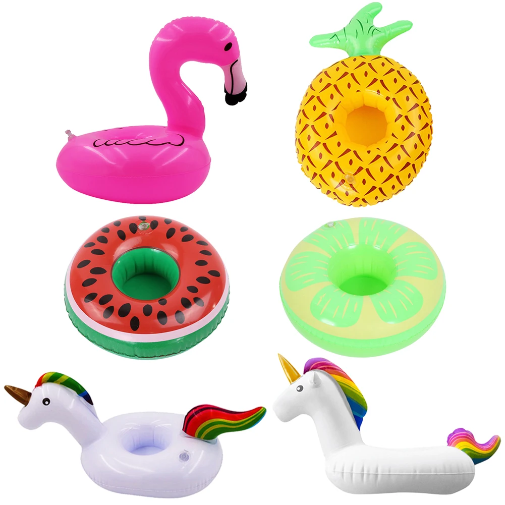 Uniqhia Floating Drink Holder for Pool Party, 12pcs Hawaiian Pool Float  Drink Holder Floats, Inflatable Drink Holder Pool Cup Holder, Flamingo Palm