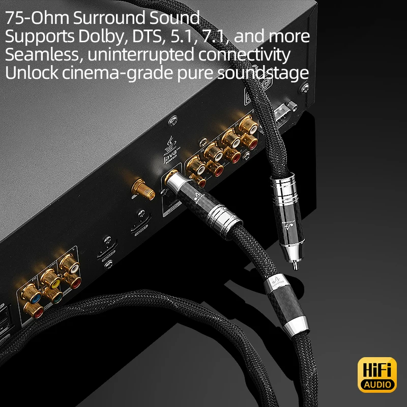 ATAUDIO HiFi 75옴 디지털 동축 케이블 프리미엄 SPDIF RCA 동축 케이블 (스피커, 서브우퍼용)