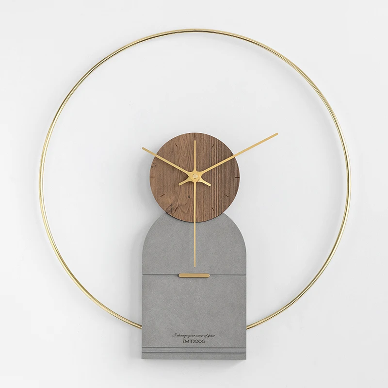 Nordic Luxury Wall Clock Modern Design Metal Creative Wood Clcoks Home Decor gold silent 3d watch Living Room Decoration | Дом и сад