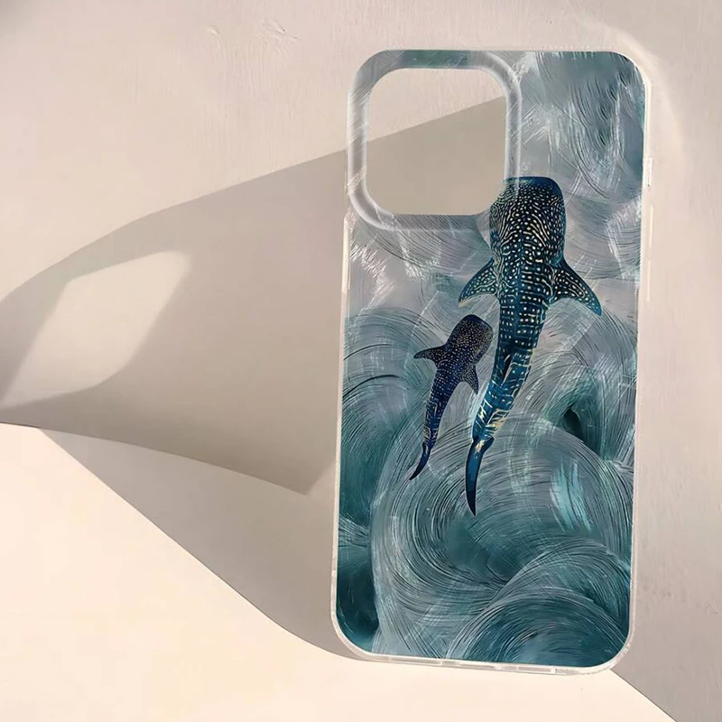 Ocean Shark Whale Design Shockproof Phone Case with Bumper Cover