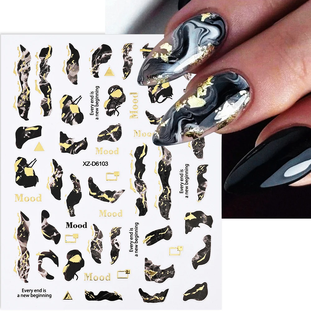 French Gradient Nail Sticker 3D - Crescent Design Nail Decal & Manicure Guide