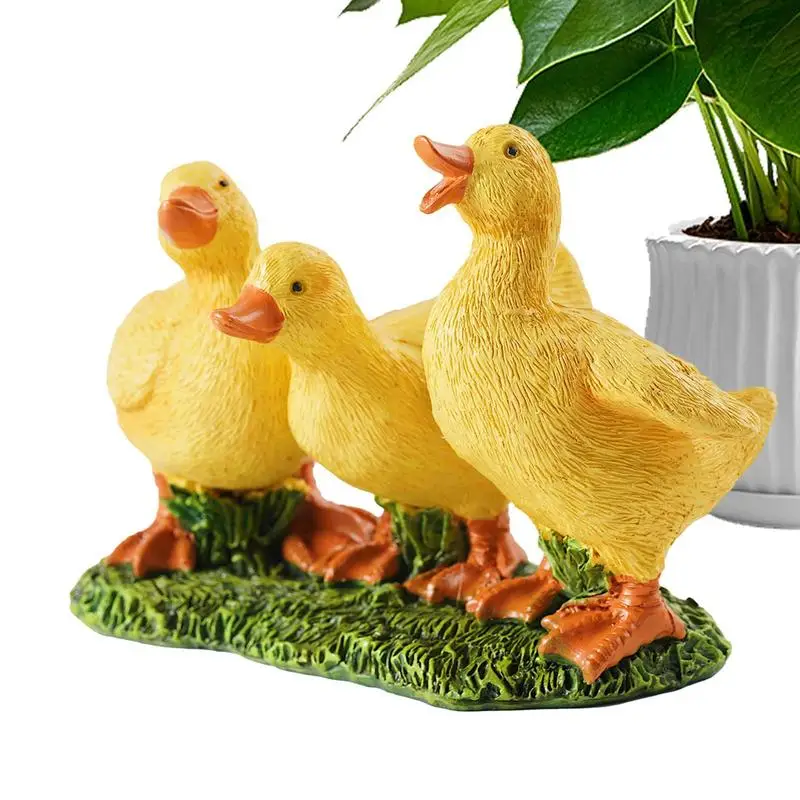 

Duck Figurine Resin Garden Duck Figures Little Yellow Ornament Model Desktop Ornament Interior Car Courtyard Accessories