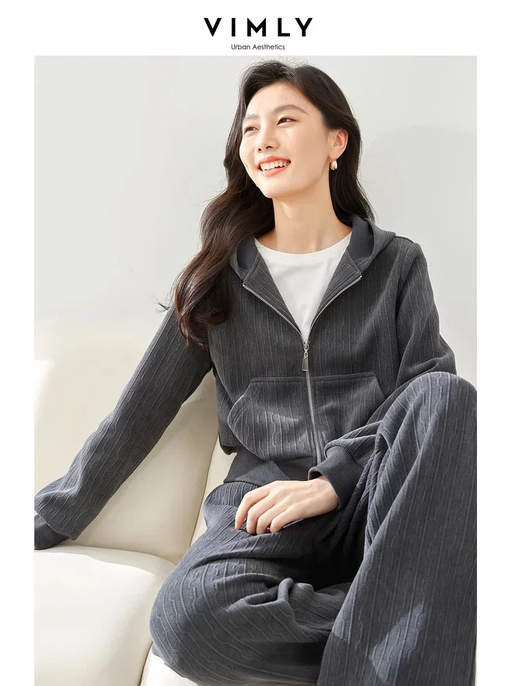 

Vimly Autumn Winter Fleece Sweatsuits for Women 2023 Casual Sport Outfits Zipper Hoodies Sweat Pant Tracksuit 2 Piece Sets M3861