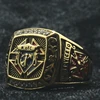 Unisex 316L Stainless Steel Gold-Color Knights of Columbus Christianity Catholicism Cross Clean Stone Ring 2