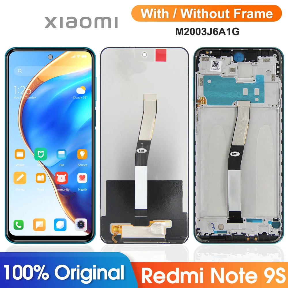 Original Note9S Display Screen With Frame For Xiaomi Redmi Note 9S LCD ...