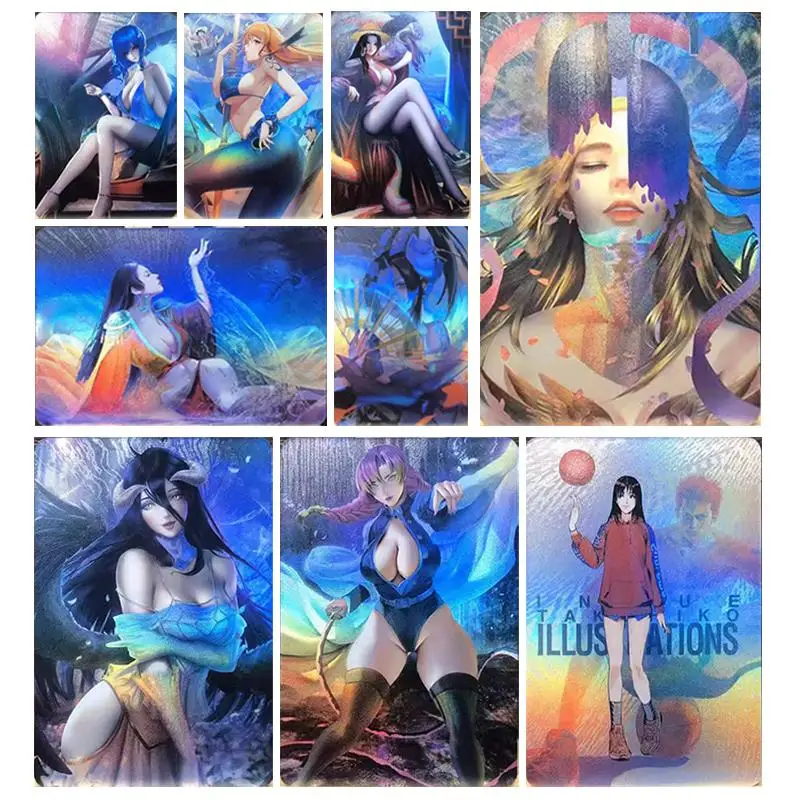 

Anime ONE PIECE Boa Hancock Angewomon Kochou Shinobu albedo Haruko Akagi collection flash card Children's toys Board game card