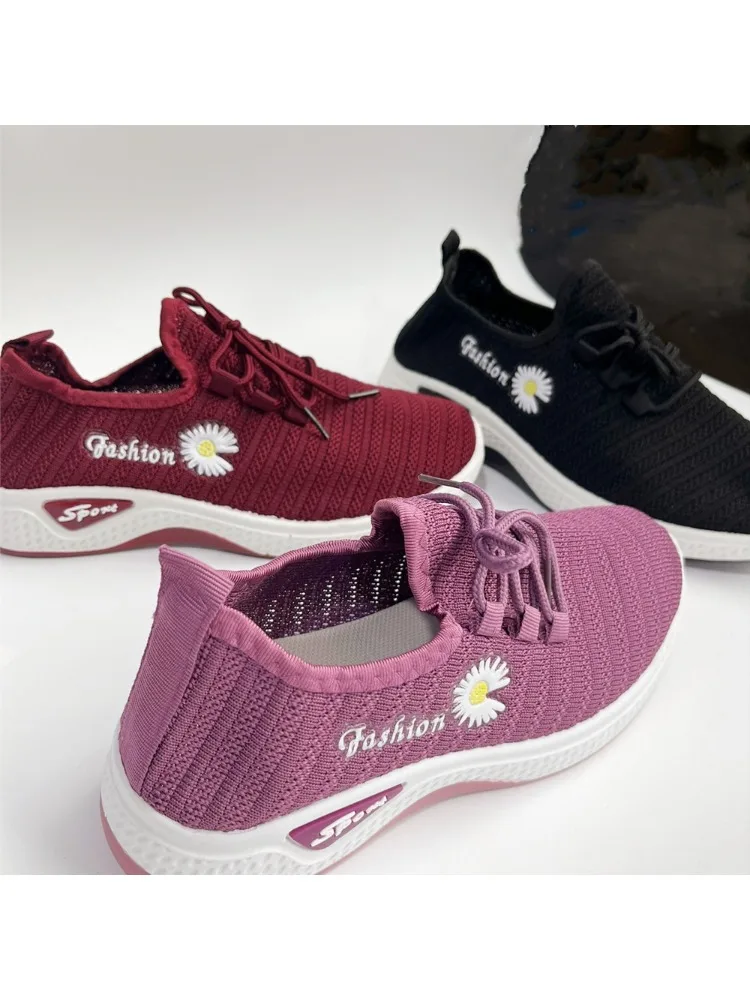Casual Comfy Gradient Pink Breathable Mesh Platform Sport Shoes DD1005 main image 1