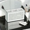 Makeup Brush Holder Organizer Luxury Bling Crushed Diamond Glass Mirrored Jewelry Boxes Women Jewelry Organizer Storage Boxes 3