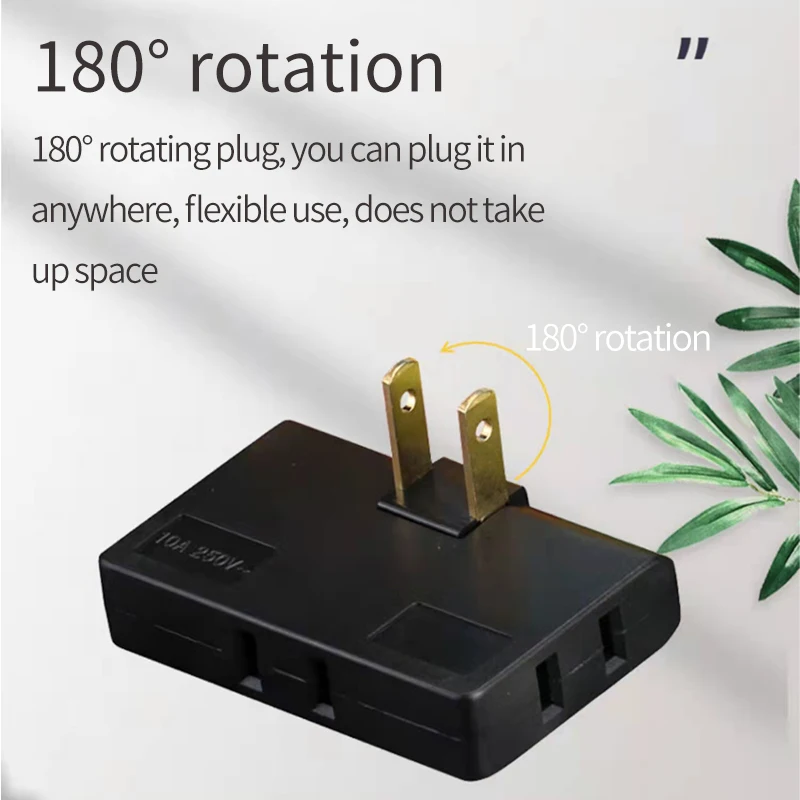 180&deg; Rotating American Standard Plug 1 In 3 Out Universal Convenient Travel Adapter Phone Charger USA Canada Colombia Mexico