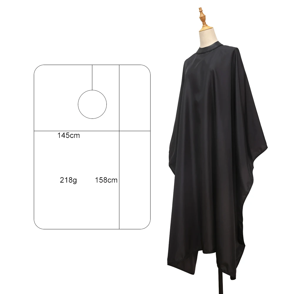 Silicone Neckline Haircut Cloth Hidden Buckle Waterproof Barber Black Cape Hairdressing Coat Hairdress Gown Barbershop Supplies