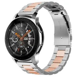 Sleek Steel & Ceramic Wristband Bracelet for Smartwatches (20mm/22mm) (Silver rose)