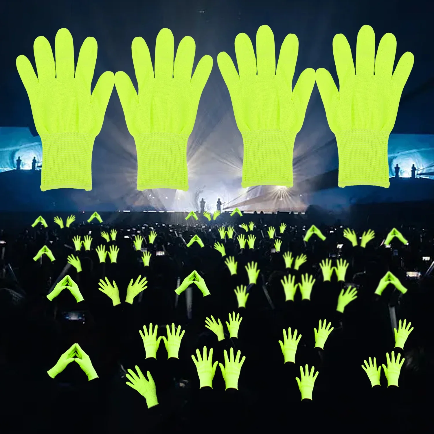 1/5Pairs Fluorescent Gloves Luminous Magic Party UV Bar Atmosphere Props Women Men Vocal Concert Glow in The Dark Neon Mittens