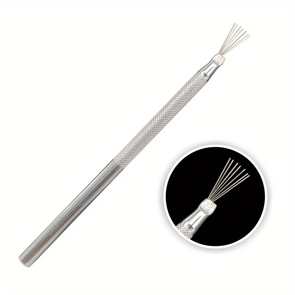 1pc 7 핀 깃털 와이어 질감 도자기 도구 폴리머 클레이 조각 모델링 도구 DIY 도자기 브러시 케이크 장식 액세서리