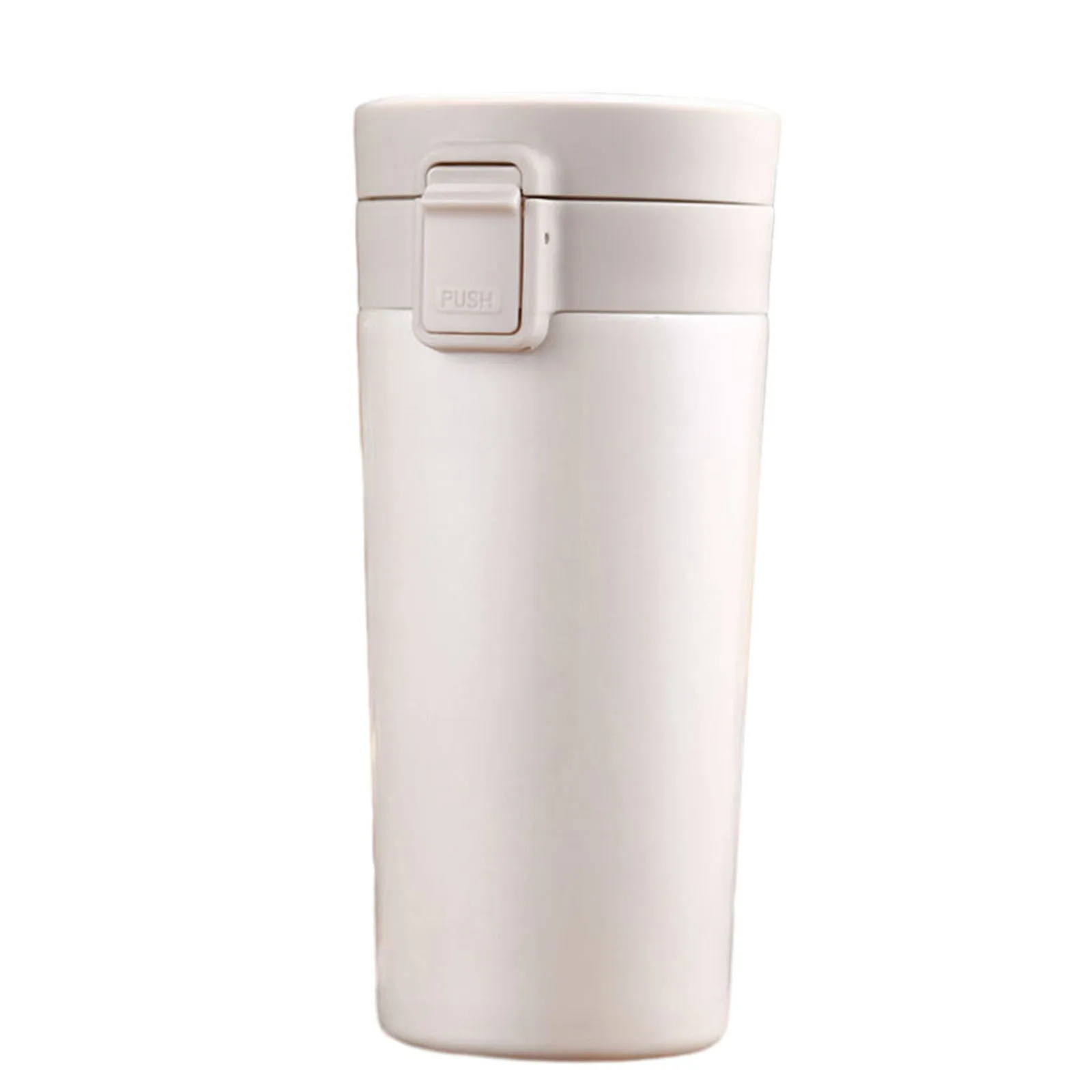 

Vacuum Insulated Travel Coffee Mug Cup Stainless Steel Flask Flip Lid Multipurpose Moderate Size White Black