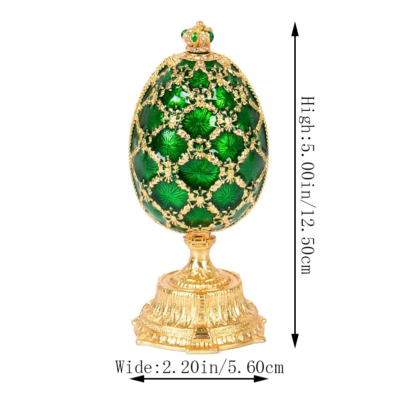 QIFU Russia Red Blue Green Faberge Egg and Miniature Castle in Crafts for Home Decor Gift 3