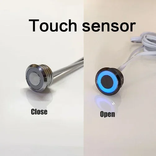 16mm Sensor Switches Round Head 12V 24V LED Dimmer Metal Touch Switch Stepless Segmente White Blue Dual Light Push button custom smart light switch led dimmer switch led dimmer controller smart dimmer switch lamp dimmer led strip switch power cords dimmer switch