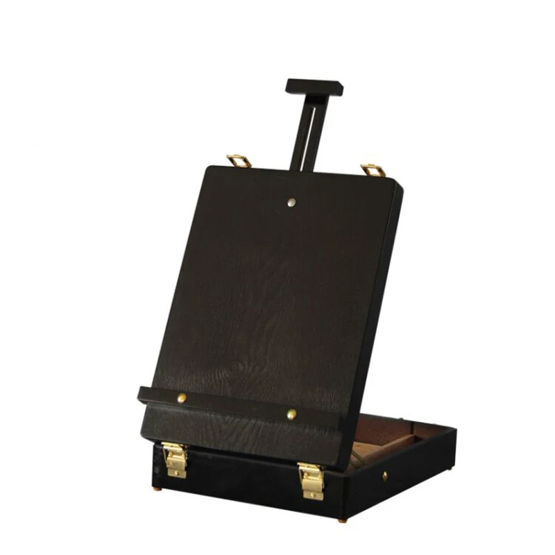 1pc Fillet Desktop Laptop Box Easel Painting Hardware Accessories Multifunctional Painting Suitcase Art Supplies For Artist sketch easel,wooden easel,wood table easel