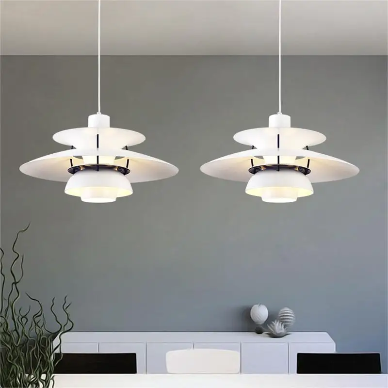 

Danish Pendant Light High Umbrella Led Hanging Lamp Living Room Chandelier Loui Lustre Kitchen Paulsen UFO PH 5 Color Droplight