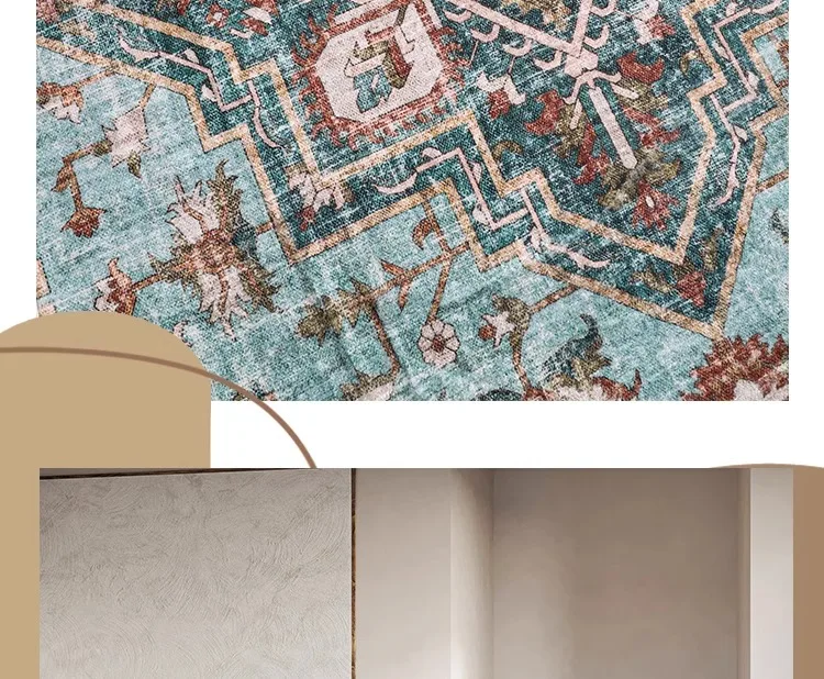 Retro Persian Type Rug Bohemian Living Room Decorative Carpet Comfortable Soft Bedroom Rug Non Slip Machine Washable Carpets 양탄자