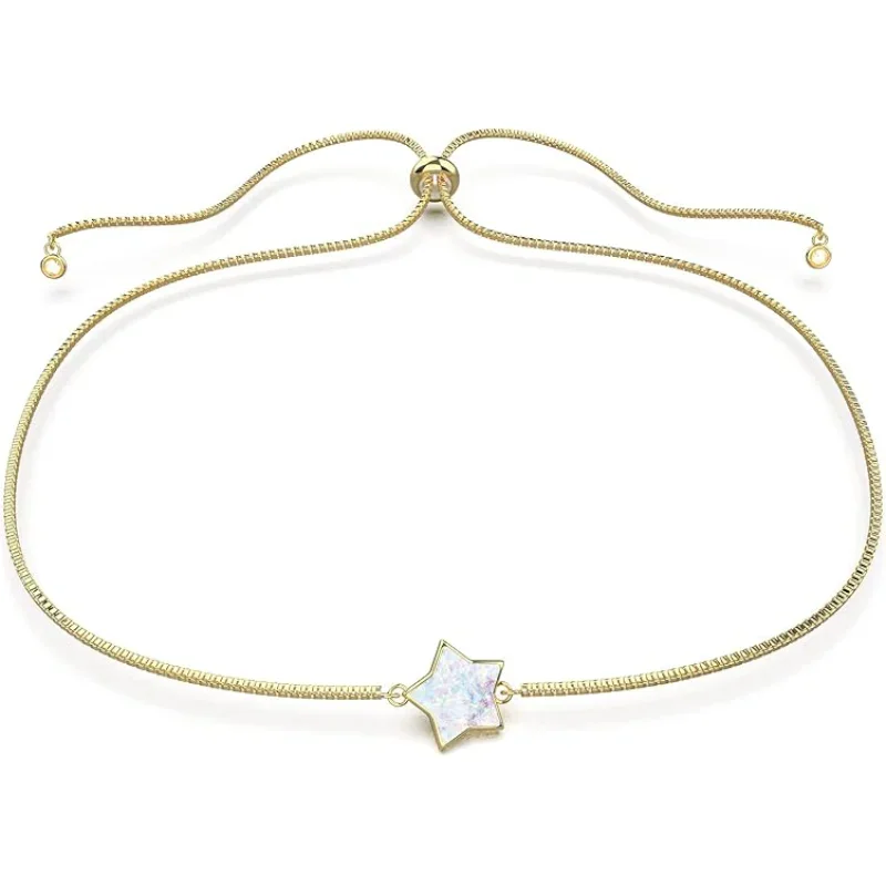 

TW9 18K позолоченная стандартная цепочка, регулируемый браслет-цепочка с опалом, модные золотые украшения для женщин