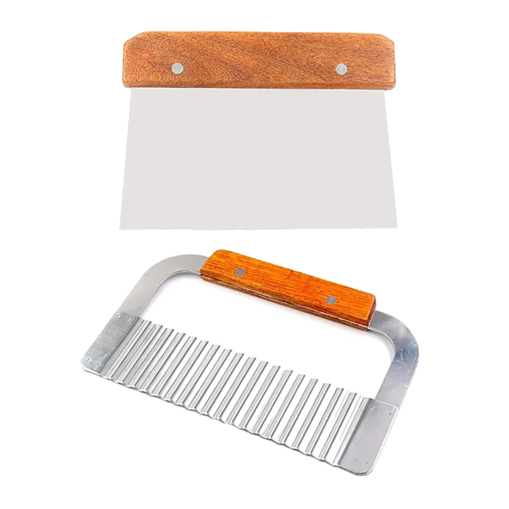 Soap Cutter 2 Pack Stainless Steel Wavy Straight Soap Loaf Cutter Candle Potato Vegetable Planer Blade Scraper Cutting Tool Set
