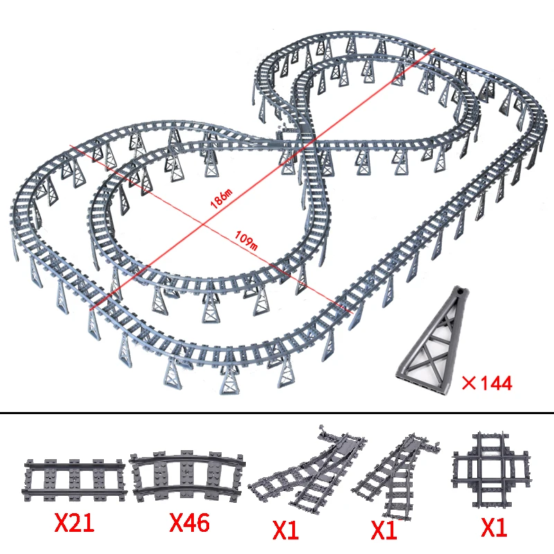 High-Tech Creative City Train Station Building Blocks Toy Set