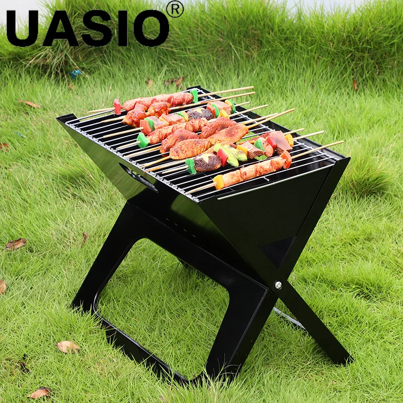 RV Foldable Portable Camping Barbecue Rack Outdoor Cooker Foldable Charcoal Barbecue Cooking Barbecue Camping Picnic Accessories simple iron storage rack indoor living room outdoor gardening multi layer floor to ceiling balcony flower rack