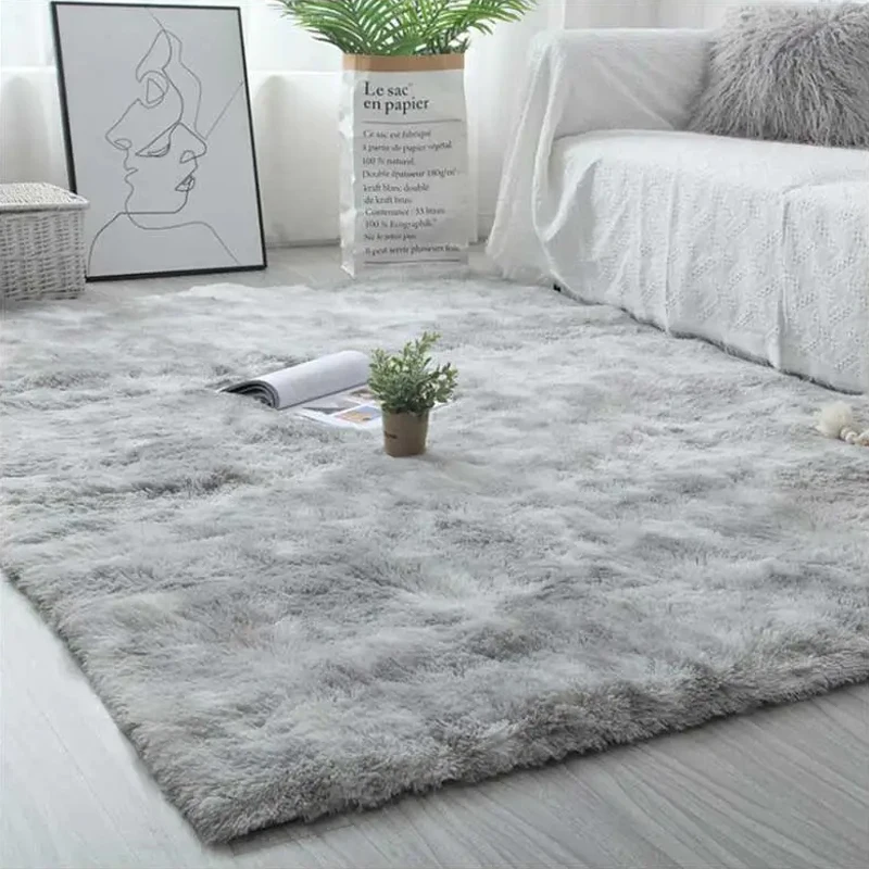 Soft Plush Carpets Living Room Bedroom Decor Rugs Warm Furry Tie-dyed Non-slip Floor Mats 160*200cm