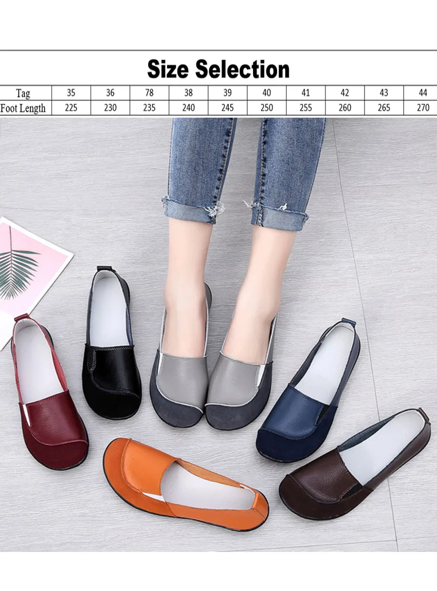 Women's Shoes PU Round Head Solid Patchwork Soft Causal Flats Foldable Non-Slip