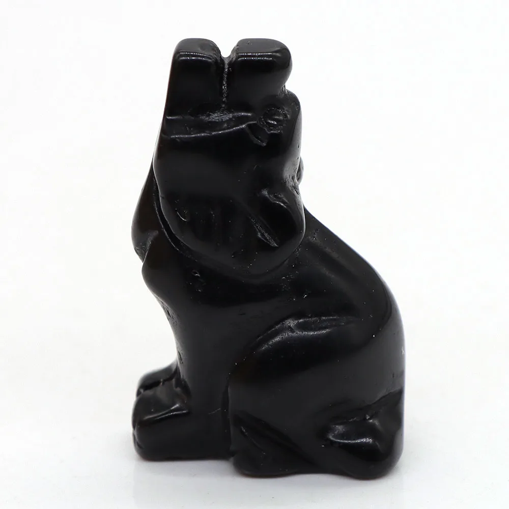 1.5" Cat Elephant Tortoise Rabbit Owl Frog Fish Bear Dog Horse Wolf Snake Statue Natural Healing Crystal Animal Stone Carving 