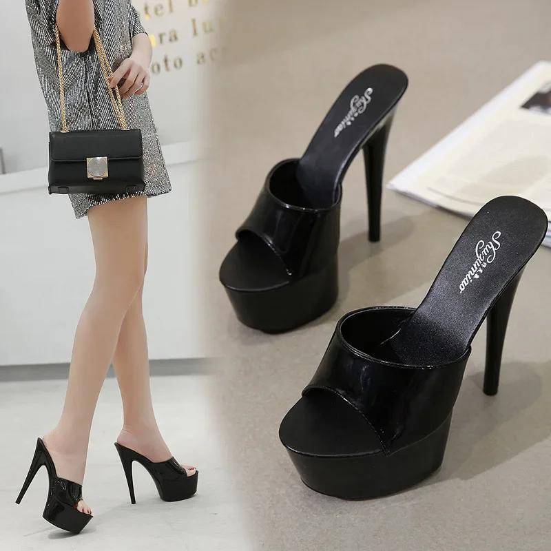 Mclubgirl Patent Leather Tuote Thin High Heels Sexy Waterproof Platform Ultra-High Heel Sandals Female Summer LFD women high heels,platform high heels sandals,platform sandals