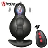 Huge Inflatable Anal Expansion Beads Dildo Vibrating Butt Plug Sex Toys Wireless Remote Control Male Prostate Massager Vibrator 1