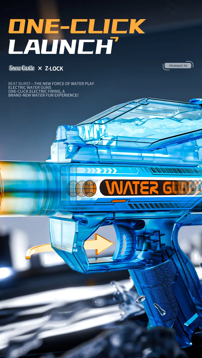 Electric Water Gun Fully Automatic Pistol With Led For Outdoor Play_voghion.com