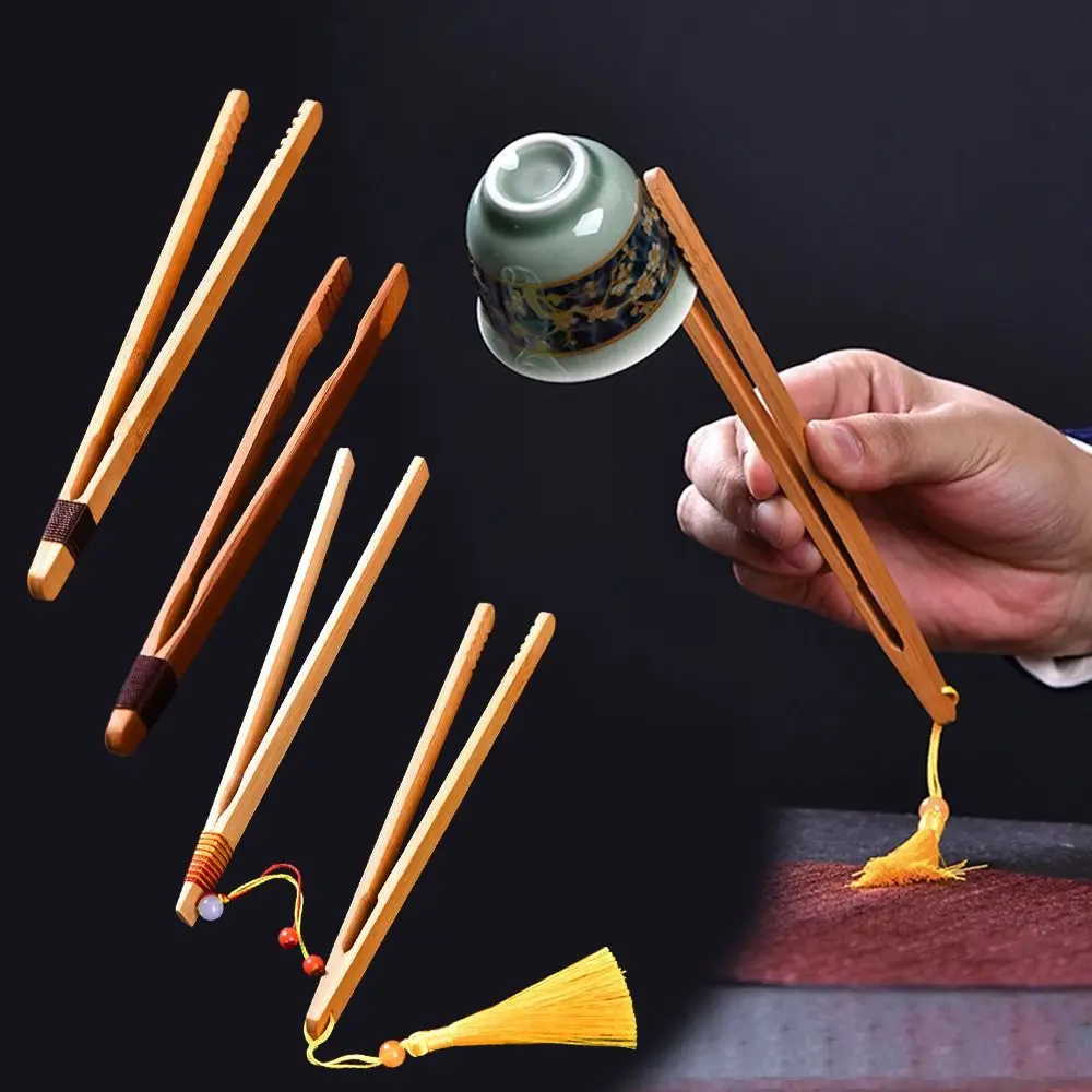 New Bamboo Wood Tea Clips Safe Durable Tea Utensil Tweezer 18cm Salad Clip for Bacon Sugar
