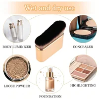 Brosse autobronzante Brosse de maquillage pour le corps douce Brosse autobronzante portable Brosse pour le visage autobronzante pour le maquillage du corps et des jambes (or rose) 4