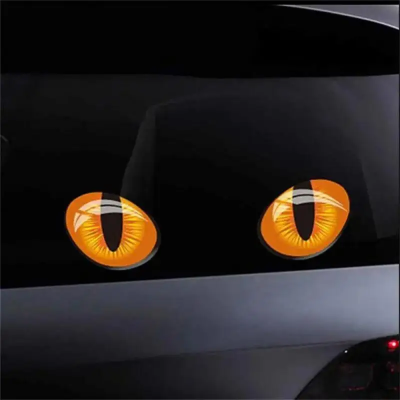 

2 шт., наклейки для автомобиля с кошачьими глазами, 3D Виниловая наклейка для зеркала заднего вида, накладка на голову автомобиля, украшение на окна, автомобильные внешние аксессуары