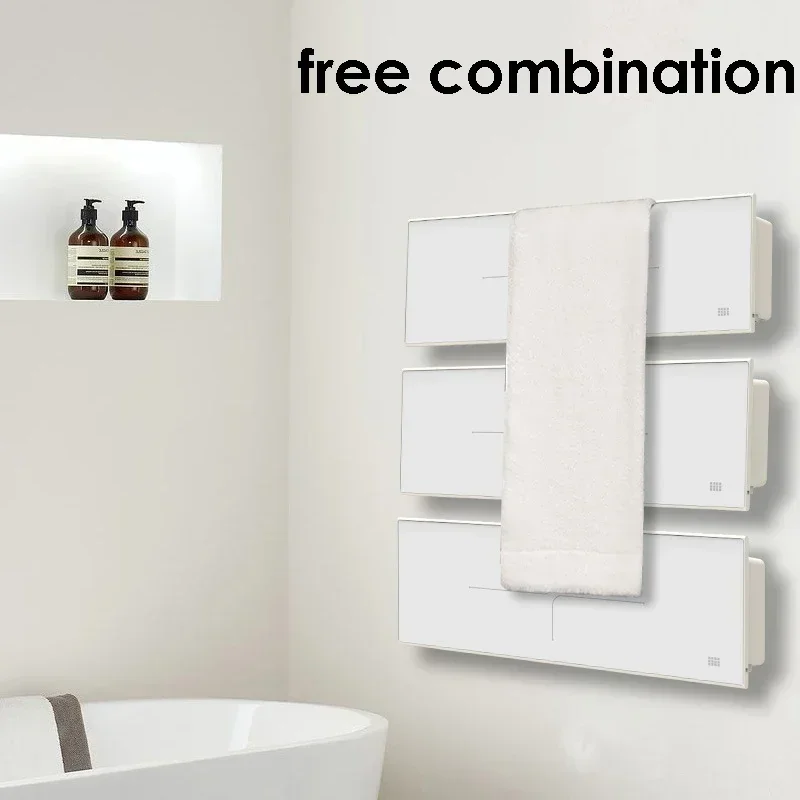 220V Electric Towel Warmer White Clothes Towels Dryer Towel Rack Rail Constant Temperature 3