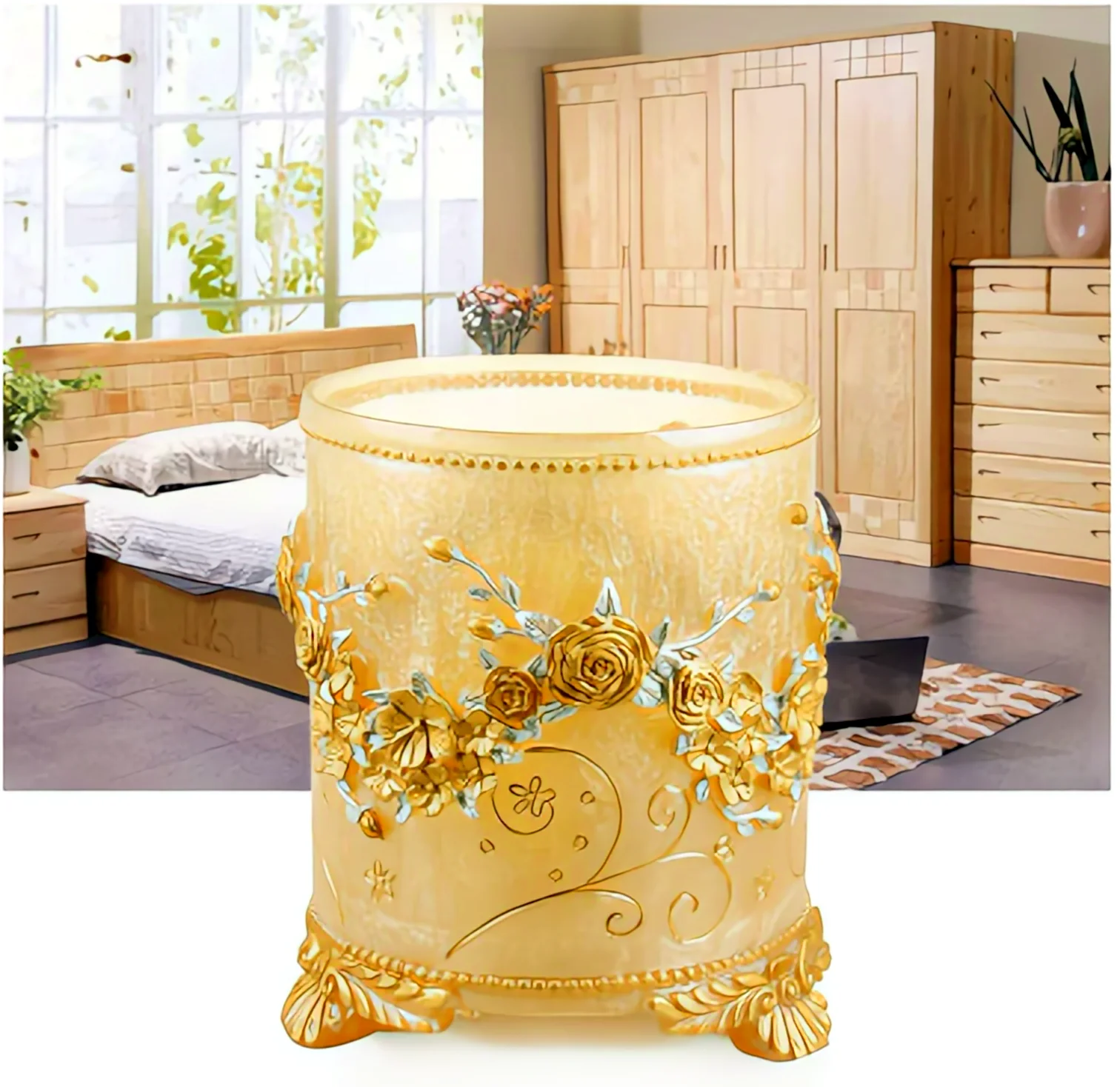 

Light Luxury Garbage Bin Living Room Home Creative Storage Bin High end Toilet Paper Basket
