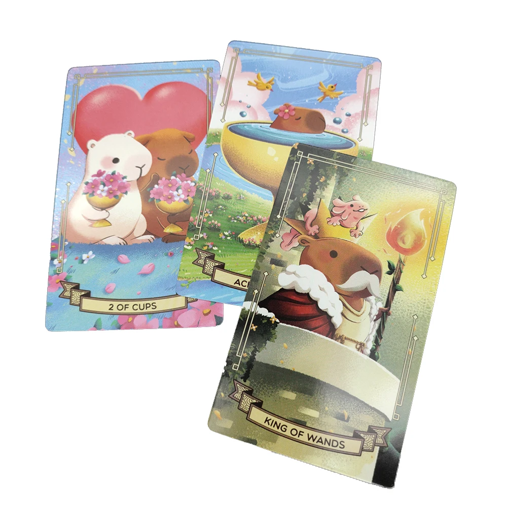 12 x 7CM Capybarot Divination Tarot Deck with Guidebook   Fate Unique Cards Deck English Version Esoterism 3
