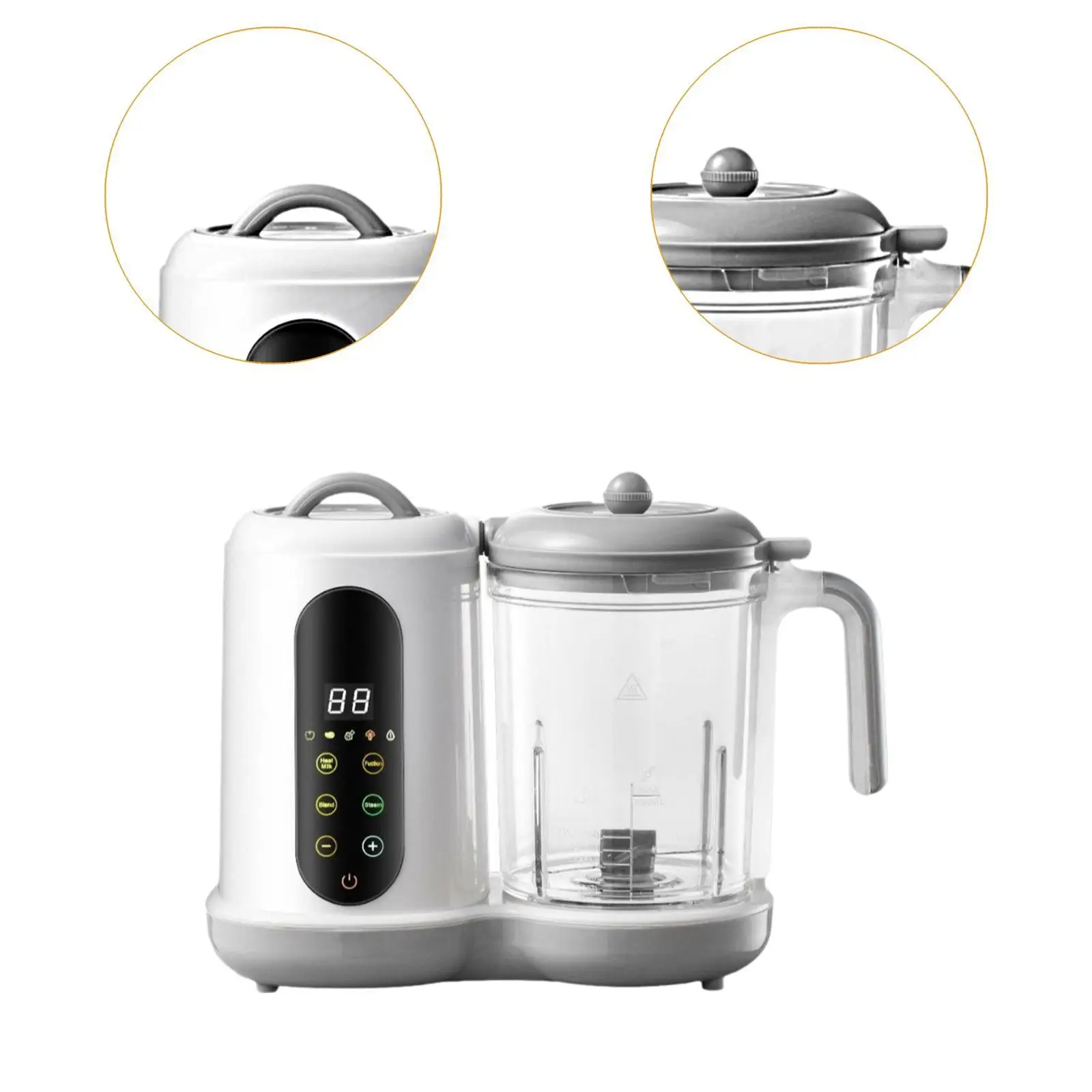 Baby Food Maker Lightweight Multifunctional Touch Screen Homemade Food Mills Machine Puree Blender for Newborn Infants Babies