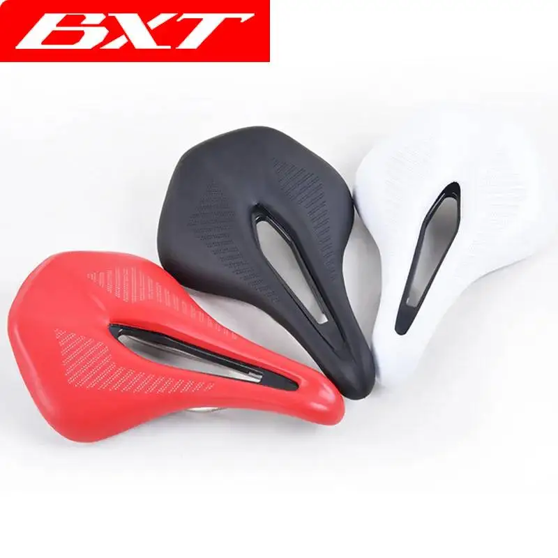 

BXT Bike Saddle Seat for Mountain Road Bcycle Comfortable Leather MTB Bike Saddle Breathable Soft Cushion Racing Seat