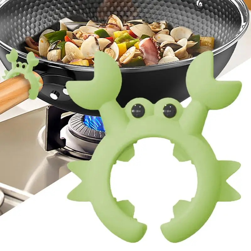 Crab Spoon Holder  Utensil Rest Cooking Spoon Holder Heat-Resistant Pot Clip Spoon Rest Stove Top Spatula Holder Kitchen Gadget
