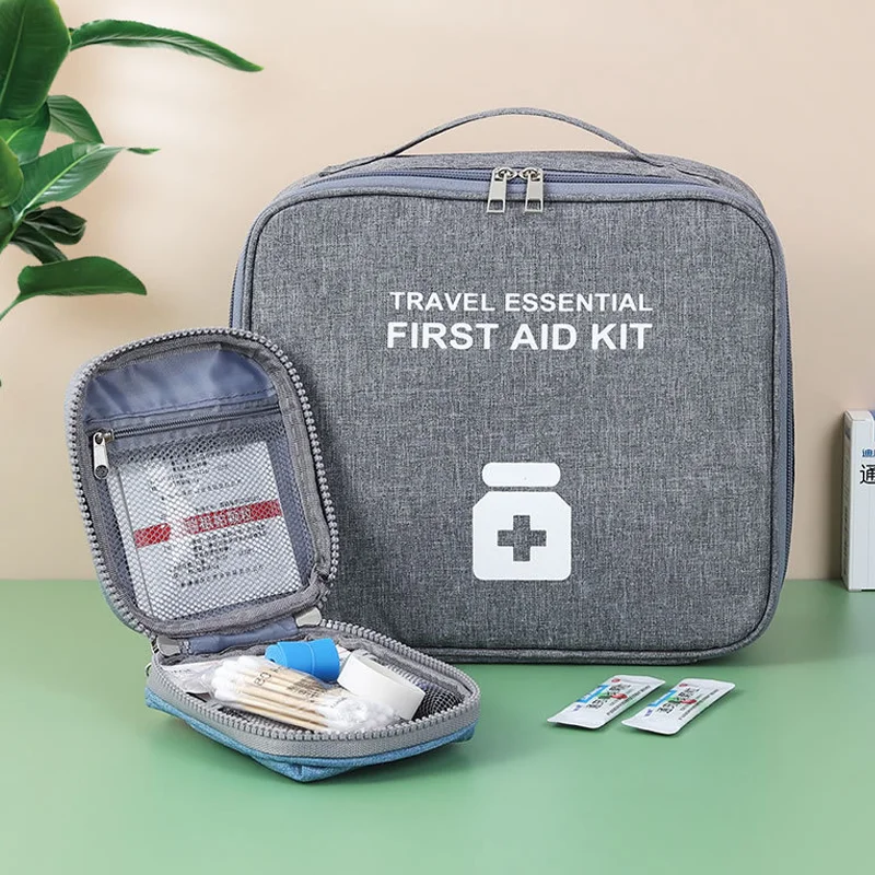 Large Capacity Portable Medicine Organizer & First Aid Storage Bag for Home and Travel Emergencies