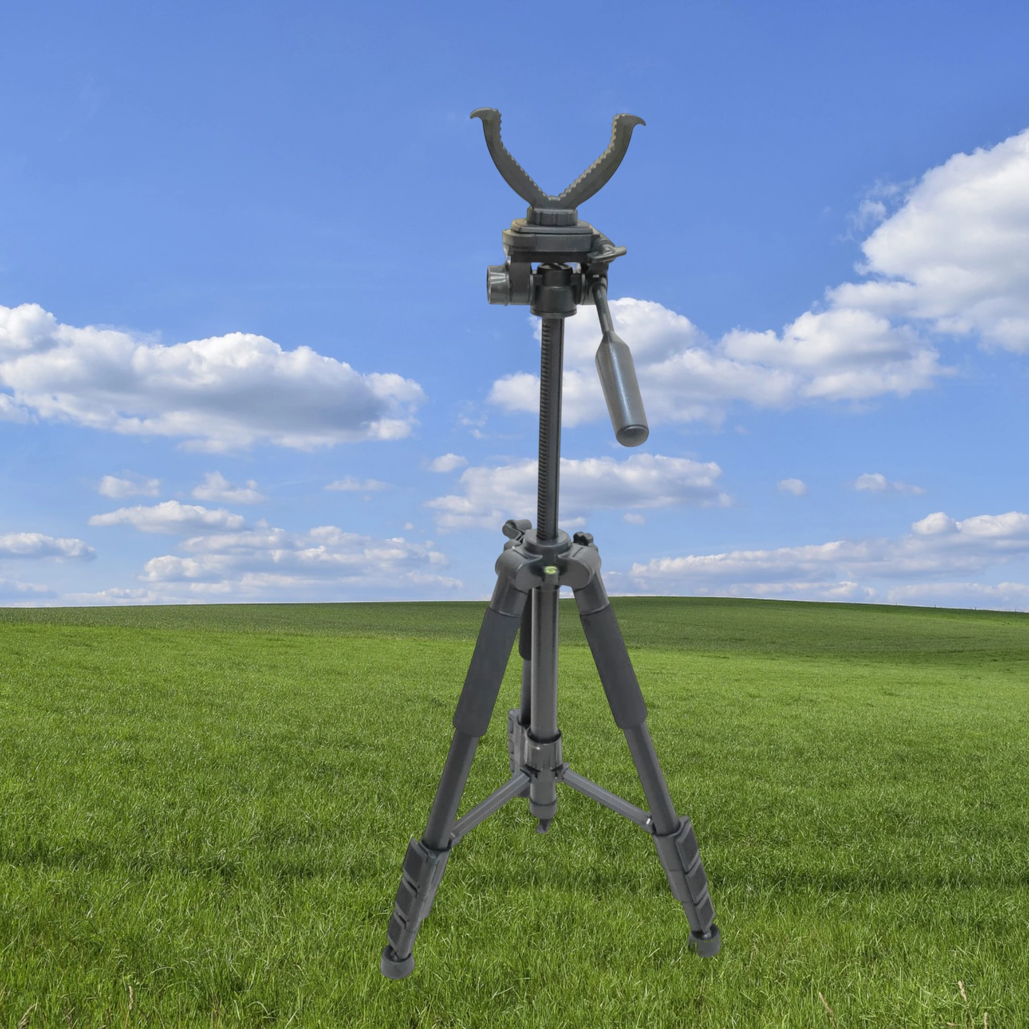 Tactical Retractable Tripod Shooting Rack Gun Rest Stand With Vyoke Bracket Mount Adapter For