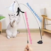 Interactive Cat Toy Handfree Cat Stick Kitten Playing Teaser Wand Toy Suction Cup Feather Wand Pet Supplies Simulation Feather 6