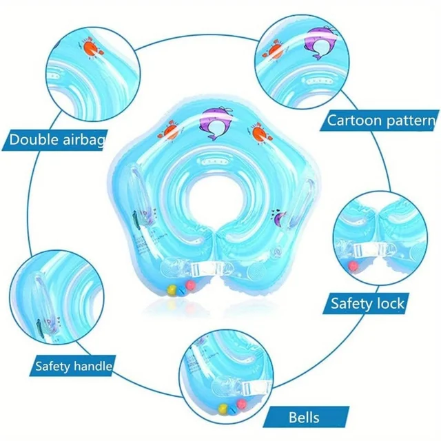 Baby Adjustable Swimming Ring Neck Ring Newborn Household Baby Bathing Ring 0-6 months Infants and toddlers 3